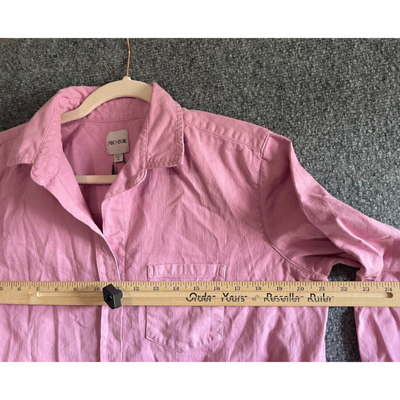 Nic + Zoe Small Shirt Tunic Summer Day Button Down Pink - Picture 4 of 9